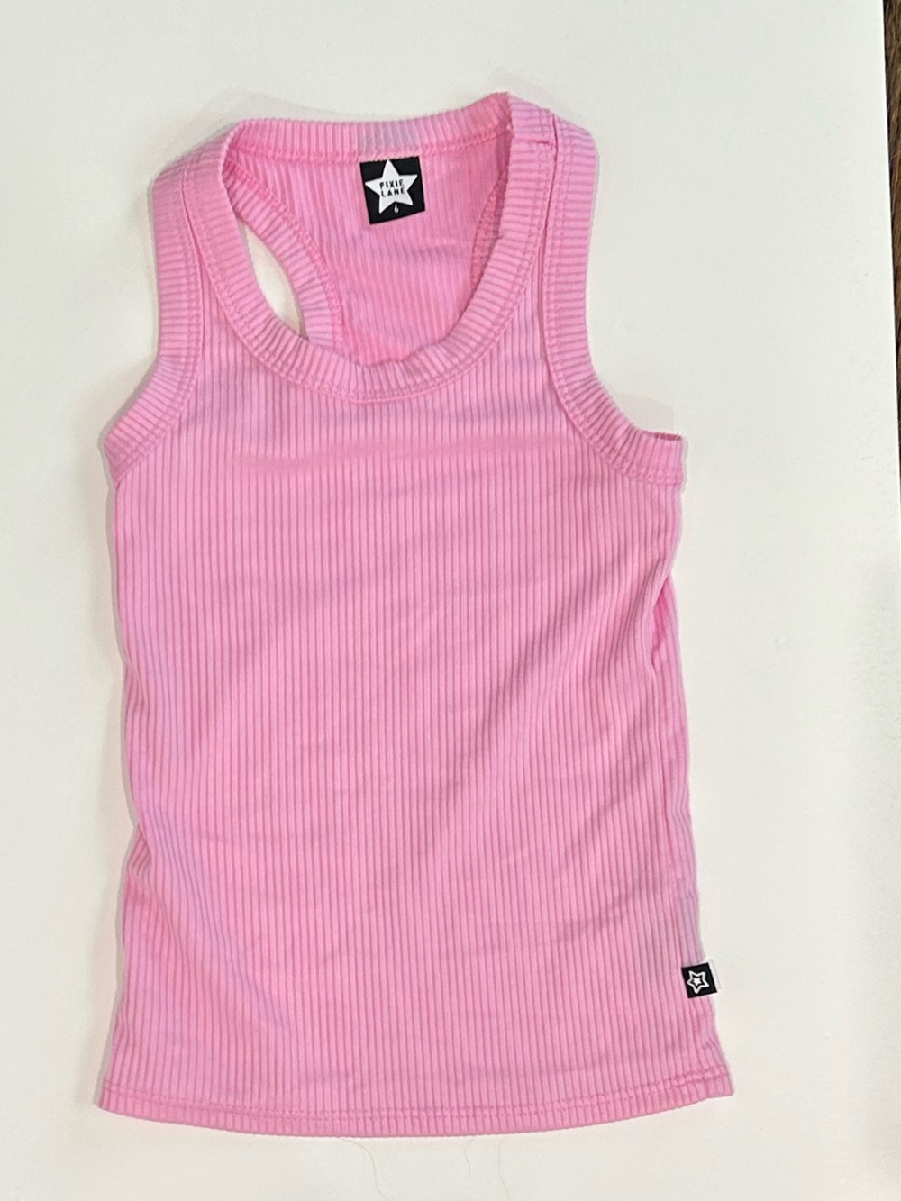 Pixielane Pink Ribbed Size 6 Tank Top